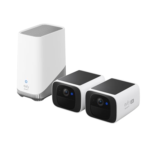 eufy Security Camara de vigilancia Exterior S220 SoloCam 2+1 Pack, resolución 2K, Sistema Solar, energía inagotable, Camara de vigilancia energía S