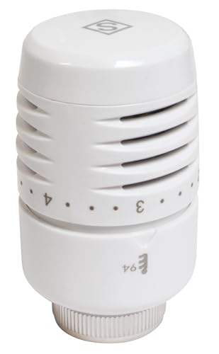 SOMATHERM FOR YOU, Tête thermostatique haute performance M30x1,5 à dilatation de liquide, compatible avec tous les robinets thermostatiques, installation horizontale, couleur blanche