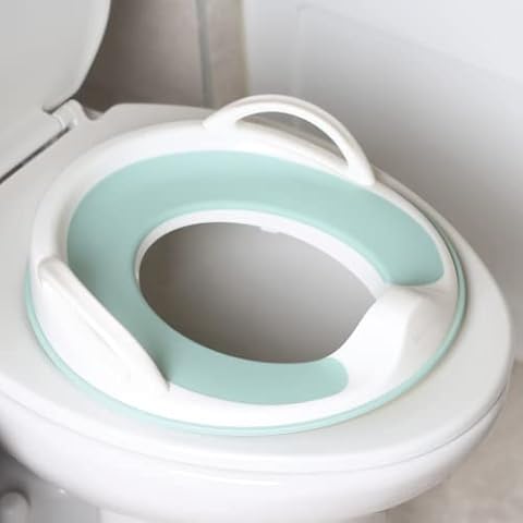 Jool Baby Products Potty Training Seat for Boys and Girls with Handles, Fits Round & Oval Toilets, Non-Slip with Splash Guard, Includes Free Storage Hook Cover