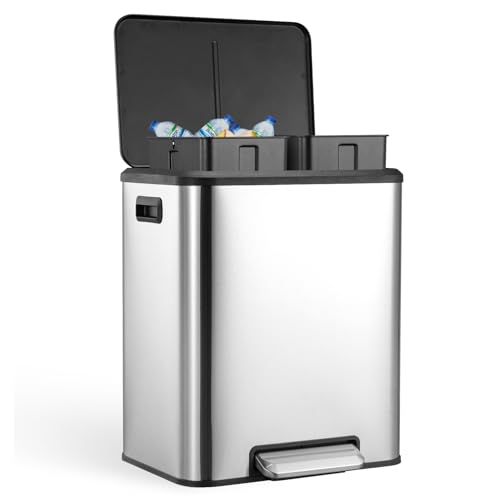 Caneca de basura doble IDEALHOUSE 30 litros acero inoxidable
