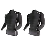 おたふく手袋【Amazon.co.jp限定】*おたふくステッカー付*冬用インナー 長袖 ハイネック[保温 コンプレッション 吸汗速乾 メンズ]JW-170 ブラック 5L 【2枚組】