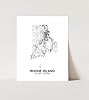 Eleville 8X10 Unframed Rhode Island United States Country View Abstract Road Modern Map Art Print Poster Wall Office Home Decor Minimalist Line Art Hometown Housewarming wgn196 #1