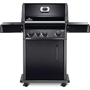 Napoleon - Rogue 425 Natural Gas Grill with Range Side Burner, Black, 3 Stainless Steel Main Burners Napoleon Rogue 425 Natural Gas Grill with Range Side Burner Black 3 Stainless Steel Main Burners