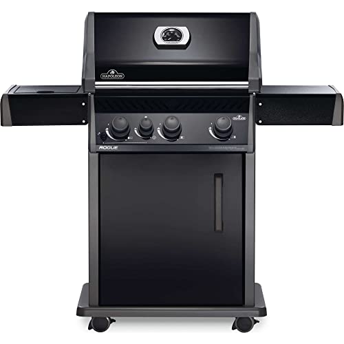 Napoleon Rogue 425 Natural Gas Grill with Range Side Burner Black 3 Stainless Steel Main Burners