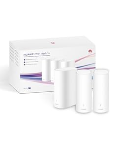 HUAWEI WiFi Mesh 3+ Router, Dual-Band Wi-Fi 6 AX3000, WLAN-Abdeckung im ganzen Haus, über 250 Geräteverbindungen, Wanddurchdringung, Keine DSL-Funktion, 30 Monate Garantie, Weiß, 3er-Pack