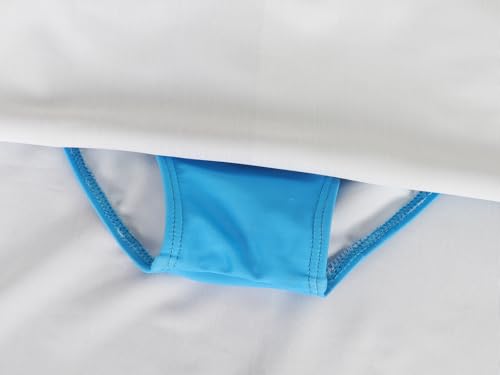 Image of WonderBabe Swimsuit for Girls Princess Two 2 Piece Swimsuit with Skirt Swimwear Swimming Bathing Suit Swim Wear Dress Up Size 5t 6t Light Blue