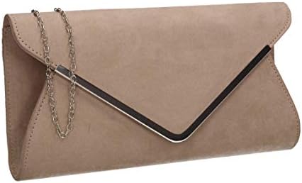 SwankySwans Karlie Suedette Womens Party Evening Clutch Bag