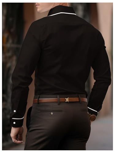 Men's Vintage Floral Print Shirts Western Cowboy Shirt Button Down Long Sleeve Tee Top3