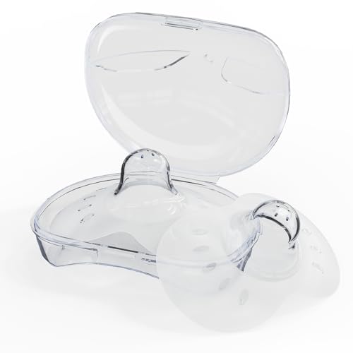 Nipple Shields for Breastfeeding 100% Food-Grade Silicone Nipple Shields Without BPA/BPS Breast Feeding Essentials Includes 2 Shields and Case Ultra-Thin & Super-Soft Protect Breastfeeding S-17mm