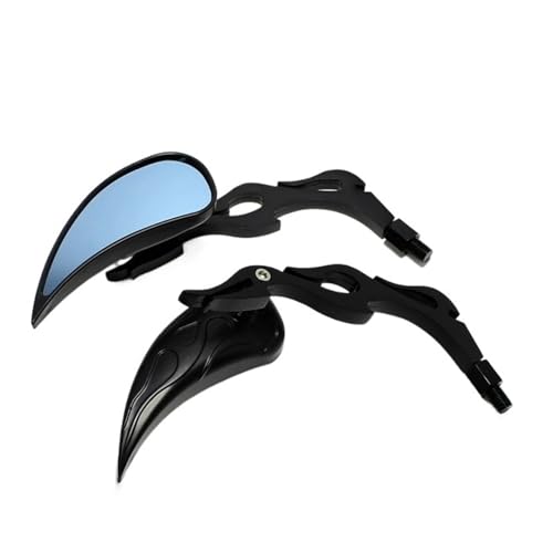 Espejos retrovisores de 8-10mm cromados con cristal azul para motos cruiser