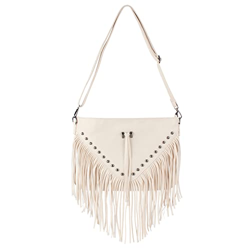 Hoce Women’s Leather Fringe Messenger Bag Hobo Crossbody Tassel Shoulder Bags, Gift for Mom Wife Girlfriend