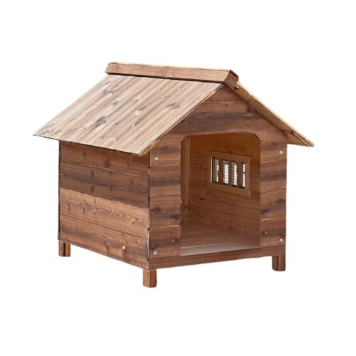 Sariny 犬小屋 犬舎 木製 屋外 ハウス ペットハウス オールシーズン 通気 防風 防雨雨よけ 日焼け対策 組み立て簡単 休憩所 室外 ペット用品 小型犬 中型犬 大型犬 屋外用 (S-5kg以内,B)