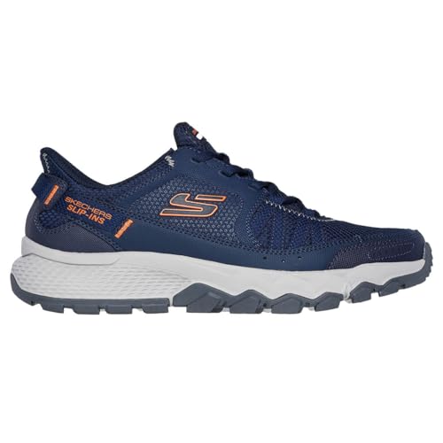 Skechers Skechers Men's Dynamite AT Escapar Hands Free Slip-in Sneaker,Navy/Orange,7