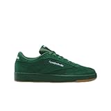Parte superior en piel Reebok Club C 85, Zapatillas de Deporte Unisex adulto, Drkgrn Ftwwht Rbkle3, 47 EU