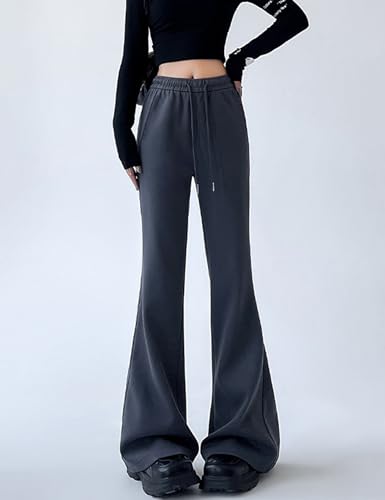 Kiench Teens Girls Flare Leg Sweatpants High Waist Drawstring Baggy Joggers with Pockets3