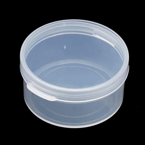 Image of 24 Pack Clear Plastic Round Storage Jars (0.67 oz), 1.65 x H0.87 Inch Round Beads Storage Containers Box for Bead Containers, Small Plastic Box, Mini Containers
