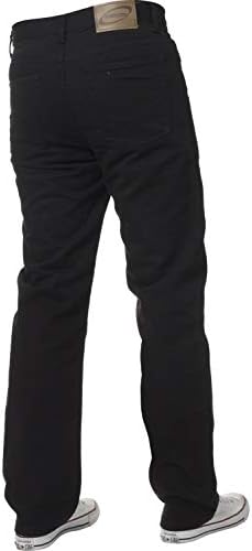 Mens Straight Leg Basic Heavy Work Jeans Denim Pants All Waist Big Sizes Black 50 W X30L