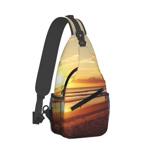 Sling Bag para Hombre y Mujer Negro Crossbody para Viaje miniatura 7