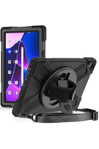 Lenovo ile uyumlu Tab M10 HD (2.Nesil) 2022 Defender tablet silikon kılıf, siyah