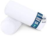 Utopia Bedding Almohada Cilíndrica 15 x 40 cm (2 Unidades), Fibra Virgen Siliconada, Cojin Cilindrico (Blanco)