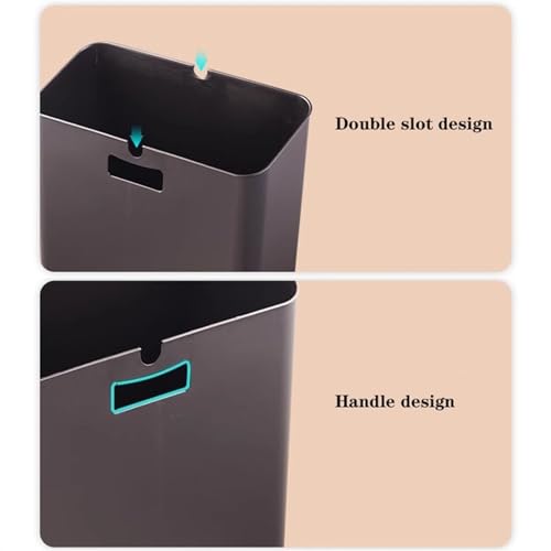 Corbeille à déchets ouverte style boisé avec double bac intérieur - 5
