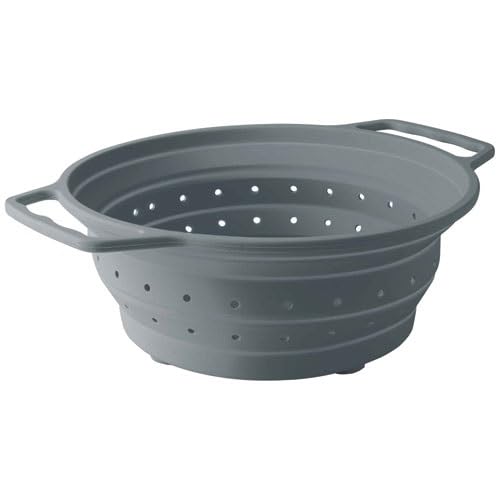 Lacor - 62884 - Collapsible Colander, Kitchen Strainer, with Handles, Space-Saving, Multifunctional, Dishwasher Safe, Sturdy and Lightweight, Silicone, BPA Free, Ø20 cm