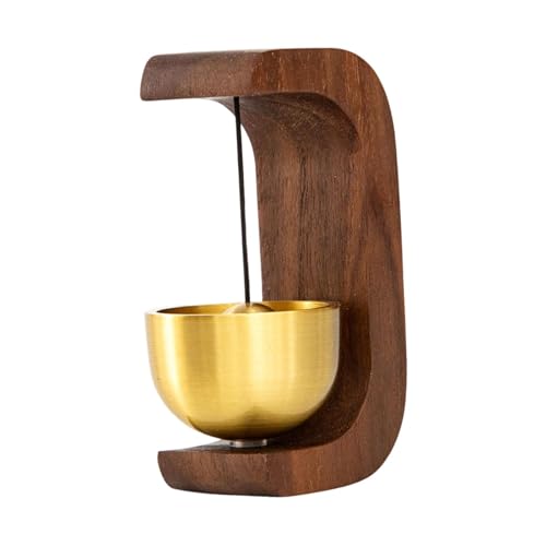 Fenteer Shopkeepers Bell for Door Opening Ornament Decorative Easy Install Creative Gift Door Chime for Office Business When Entering, Walnut Color