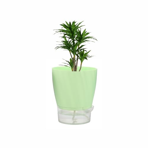 Image of INKULTURE Self Watering Flower Pots for Plants, Home Indoor & Outdoor Planters, Terrace, Garden Etc | Pack of 03 | Multicolor | Plastic | 07 inch X 6.5 inch