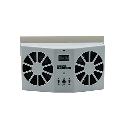 AIRYSSFU Soplador Radial, Ventilador De Cambio De Coche Solar/Ventilador De Escape De La Puerta De Doble Viento/Máquina De Refrigeración por Automóvil Solar R-8032(Bianco)
