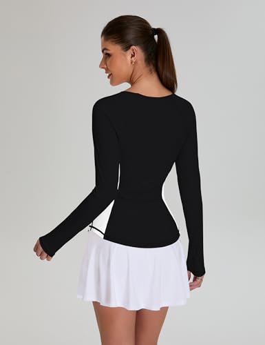 BMJL Womens Workout Tops Active Long Sleeve T Shirt Color Block Slimming Fall Shirts Gym Clothes Woman Blouses Outfits4