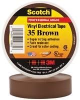 3M 35 BROWN (1/2"X20FT) TAPE, INSULATION, PVC, BROWN, 0.5INX20FT (10 pieces)