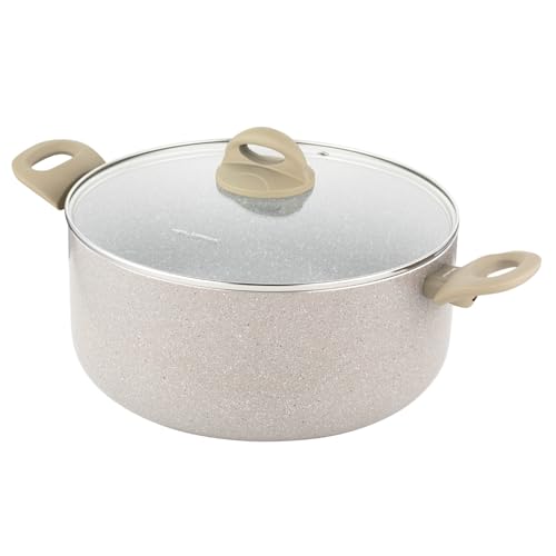 FLORINA Pot en aluminium ISLA 7L I 28 cm I Casserole en aluminium avec revêtement anti-adhésif I Chauffage rapide et uniforme I Poignées Soft-Touch I Design...