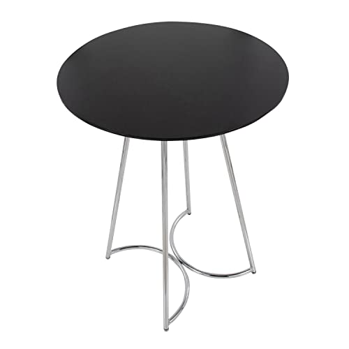 Lumisource Modern Home Decorative Furniture Cece Canary Contemporary/Glam Counter Table In Chrome Steel And Black Wood #TOP4