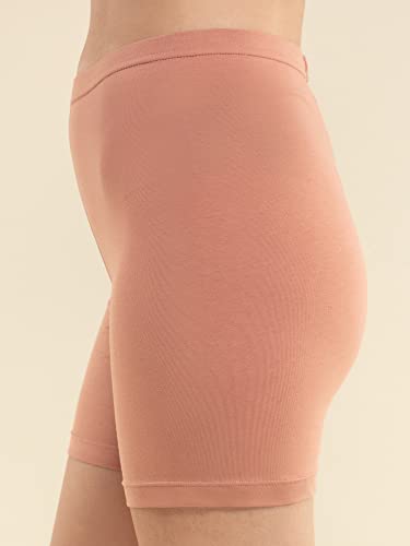 Image of NYKD NYP083 Cotton Stretch Mid Rise Mid Thigh Shorts for Women with Concealed Waistband All Day Comfort