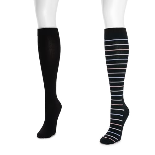 Image of MUK LUKS Women's 2 Pair Pack Nylon Compression Knee High Socks
