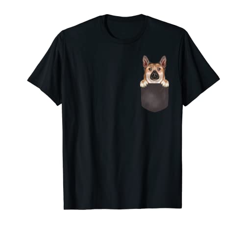 Dog In Pocket Funny Dog Lover Norwegian Buhund T-Shirt for Men Women Kids