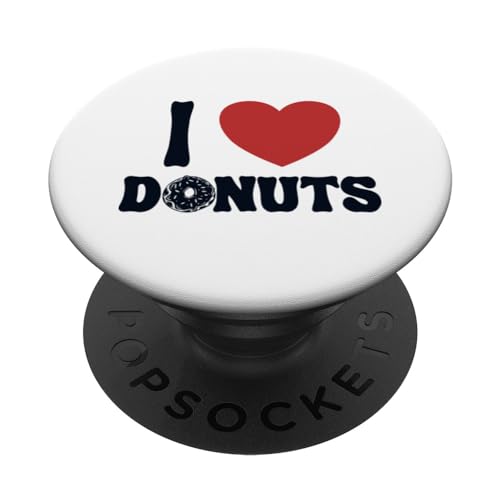I love Donuts Doughnut Maker Glazed Lover Donut PopSockets Swappable PopGrip, Black
