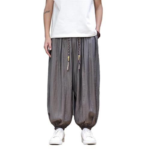 Men's Pants Summer Retro Japanese Wide Leg Loose Casual Denim Elastic Waist Streetwear Trouser2