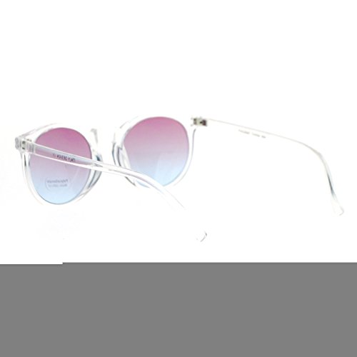 PASTL Clear Frame Sunglasses Round Keyhole Retro Fashion Color Gradient Lens3