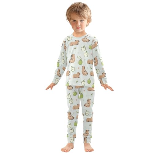 Pajama Sets Long Sleeve Cute Animals Hearts Soft Comfy Sleepwear 2 Piece PJS 3-8T2