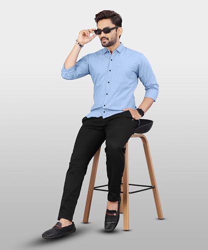 Image of Men's Cotton Full Sleeve Shirt | Regular Fit Casual & Formal Wear with Patch Pocket
