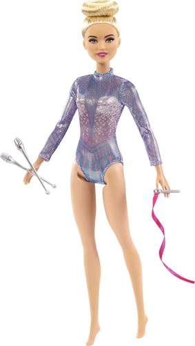 Barbie-Puppe, You Can Be Anything Serie, Rhythmische Sportgymnastik blonden Haaren, Zubehör, inkl Puppe, Geschenk für Kinder, Spielzeug ab 3 Jahre,GTN65