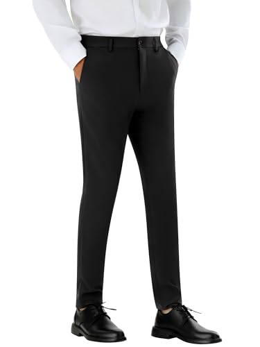 MAGE MALE Men's Stretch Dress Pants Slim Fit Skinny Tapered Suit Trousers Lightweight Business Casual Office Wear3