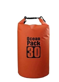 Delzon PVC Waterproof Dry Bag 30 Liter Ocean for Swimming Camping Canoeing Fishing Rafting - Rucksacks & Trekking- Multicolor