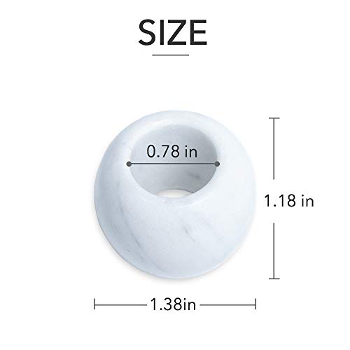 Jimei Natural Marble Mini Handmade Couple Toothbrush Holder Stand Razors Holder For Bathroom & Countertops, Pack Of 2 #TOP1