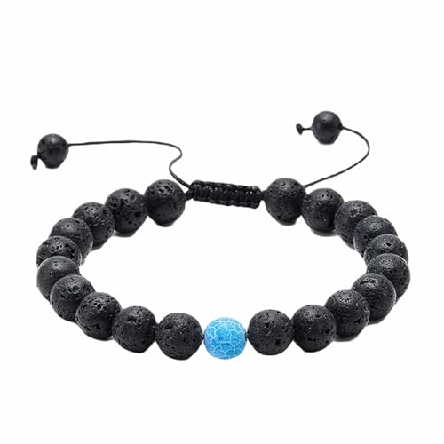 Bracelets pour hommes réglables en perles naturelles tressées à la main