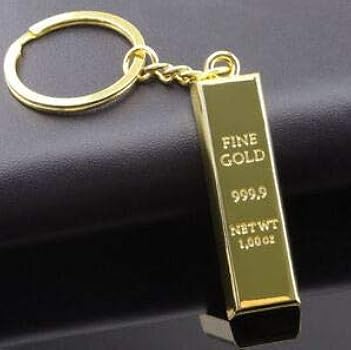 Porte-Clés Lingot D'Or METALMORPHOSE - Miniature Détaillée En Acier Inoxydable