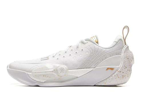 LI-NING Wade All City 13 Series Mens Basketball Shoes Lightweight High Rebound Professional Basketball Sneakers ABAV017-2 Standard White/Golden US 14