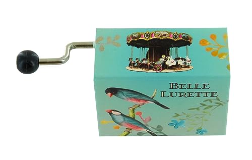 Lutèce Créations Carillon/Scatola Musicale a manovella di Cartone Illustrato e Traforato con meccanismo Musicale di 18 Note - Valzer di Amélie Poulain (Yann Tiersen).