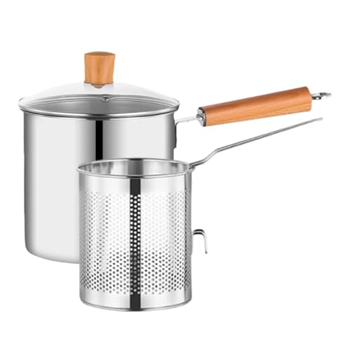 Sghtil Olla con cesta,Freidora con cesta | Jarra de filtro de aceite de acero inoxidable | Gadget de cocina versátil de ancha, recipiente de filtro de aceite versátil para el hogar, el